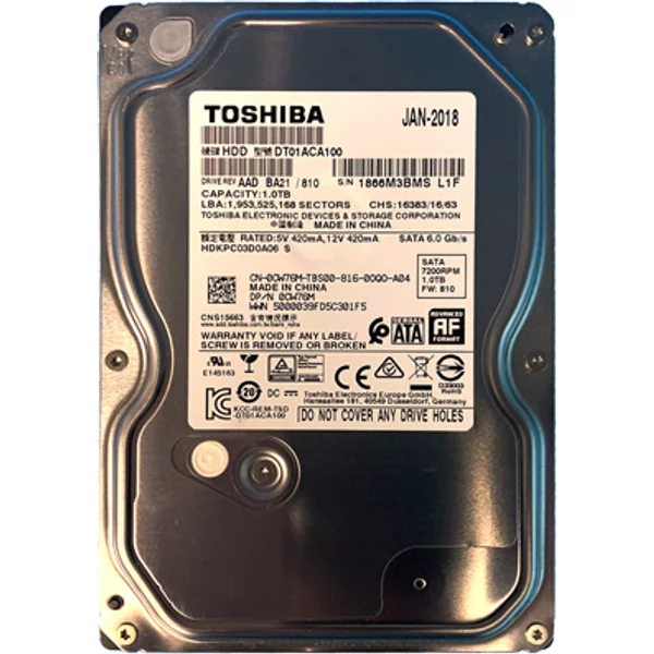 Dell 0CW76M | 1TB 7200RPM Sata 6Gb/S Hot-Pluggable (512N) 3.5-Inch Hard Drive For Poweredge Server & Powervault Storage Array-image