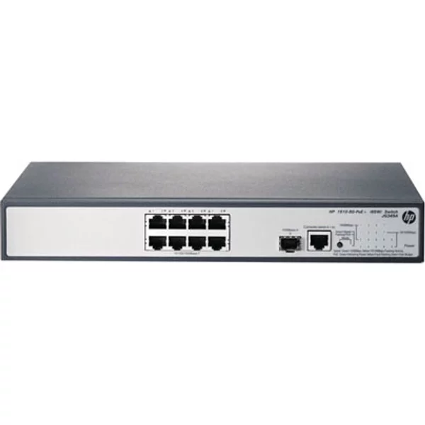 Hp JG349A#ABA | Officeconnect 1910 Series 1910-8G-Poe+ (65W) 8 X RJ-45 Poe+ 10/100/1000Base-T And 1 X Sfp (Mini-Gbic) Ports Layer 3 Managed Gigabit Ethernet Network Switch-image