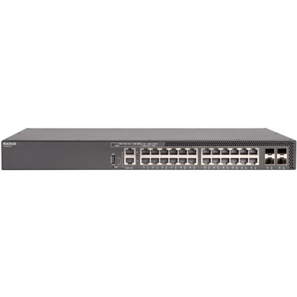 Ruckus Networks ICX8200-24P | Icx 8200 24 X Ports Poe+ 10/100/1000Base-T + 4 X Ports 25Gbe SFP28 Stacking Rack-Mountable Managed Switch-image