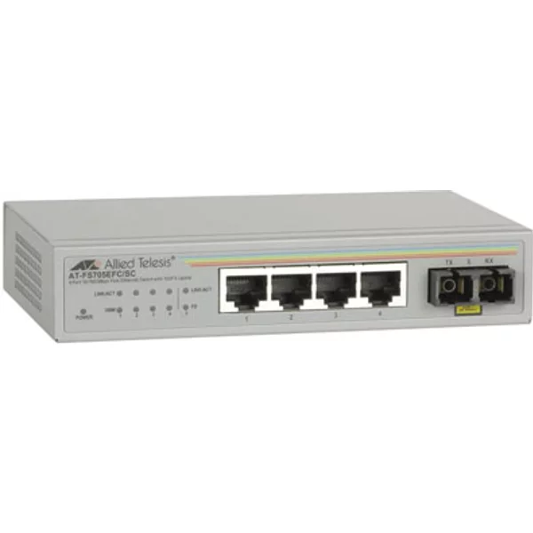 Allied Telesis AT-FS705EFC/SC-40 | 4 X Ports 10/100Base-Tx + 1 X Port 100Base-Fx Layer 2 Unmanaged Fast Ethernet Network Switch-image