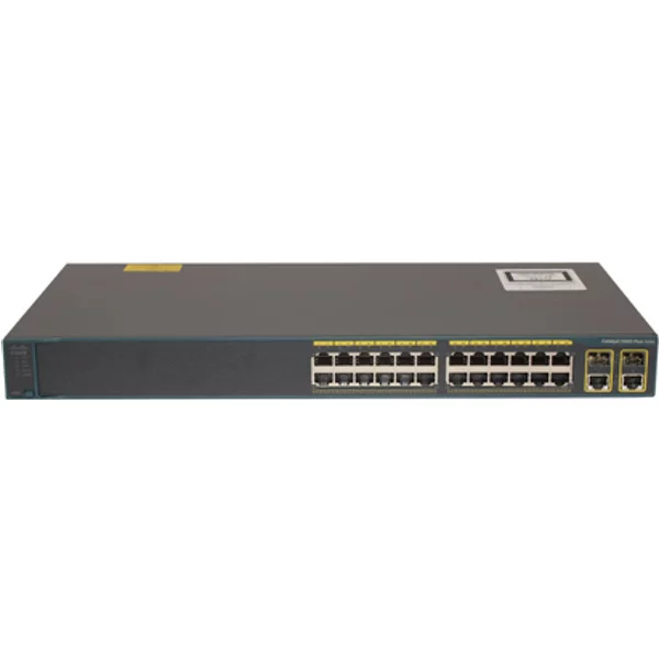 Cisco WS-C2960+24TC-L | Catalyst 2960-Plus Series 2960+24T 24 X RJ-45 Ports 10/100Base-Tx + 2 X Combo Sfp Ports Layer 2 Managed 1U Rack-Mountable Fast Ethernet Network Switch-image