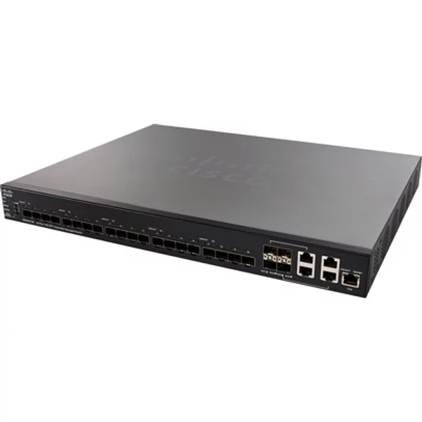 Cisco SX550X-24F-K9-NA | 350 Series SX550X-24F 24 X Sfp+ Ports Gbase-T + 4 X Combo Sfp+ Ports Layer 3 Stackable Managed Gigabit Ethernet Network Switch-image