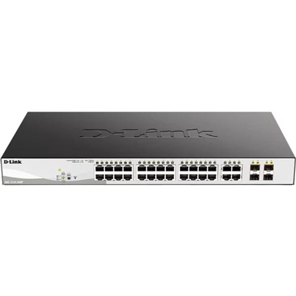 D-Link DGS-1210-28MP | DGS-1210 Series 24 x Ports PoE 1GBase-T + 4 x Ports Combo RJ-45/SFP Layer 2 Managed 1U Rack-Mountable Gigabit Ethernet Network Switch