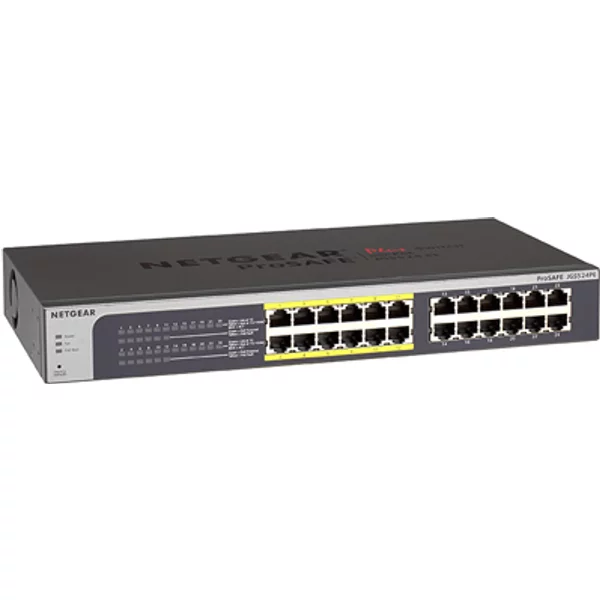 Netgear JGS524PE-100PRS | Prosafe JGS524PE 24 X Ports (12 X Ports Poe+) 10/100/1000Base-T Rack-Mountable Unmanaged Gigabit Ethernet Network Switch-image