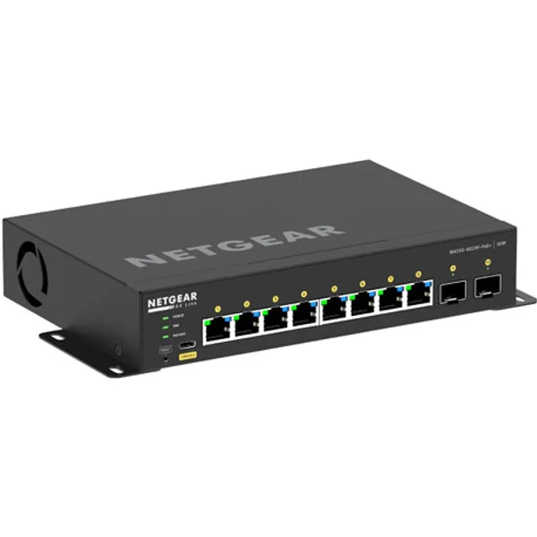 Netgear GSM4210PX-100NAS | 8 x Ports PoE+ 10/100/1000Base-T + 2 x SFP+ Ports Layer 3 Managed Desktop Gigabit Ethernet Network Switch