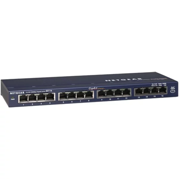 Netgear GS116NA | Prosafe GS116 16 X RJ-45 Ports 10/100/1000Base-T Layer 2 Unmanaged Gigabit Ethernet Network Switch-image