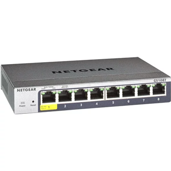 Netgear GS108T-300NAS | Prosafe GS108T 7 X RJ-45 Ports 10/100/1000Base-T + 1 X RJ-45 Pd Port Layer 2 Unmanaged Gigabit Ethernet Network Switch-image