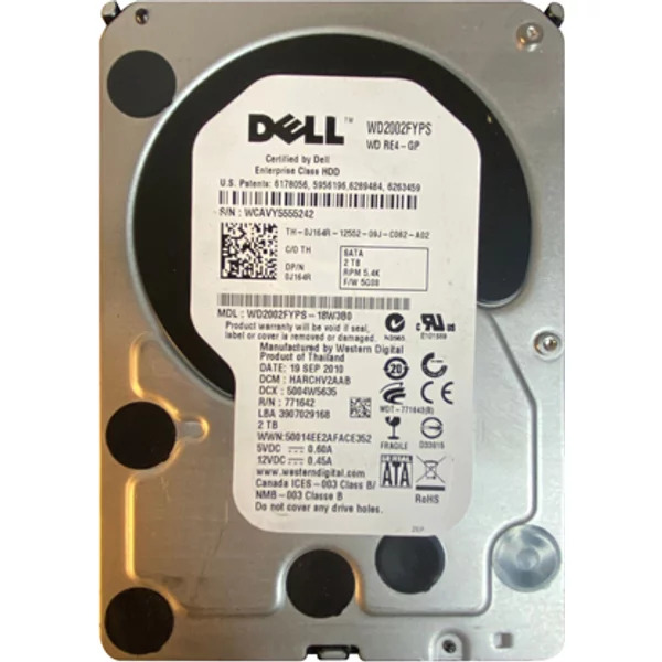 Dell J164R | 2TB 5400RPM Sata 3Gb/S Hot-Pluggable 64MB Cache 3.5-Inch Hard Drive For Poweredge Server & Powervault Storage Array-image