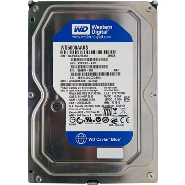 HP 599687-002 | 500GB 7200RPM Sata 3Gb/S 16MB Cache 3.5-Inch Hard Drive-image