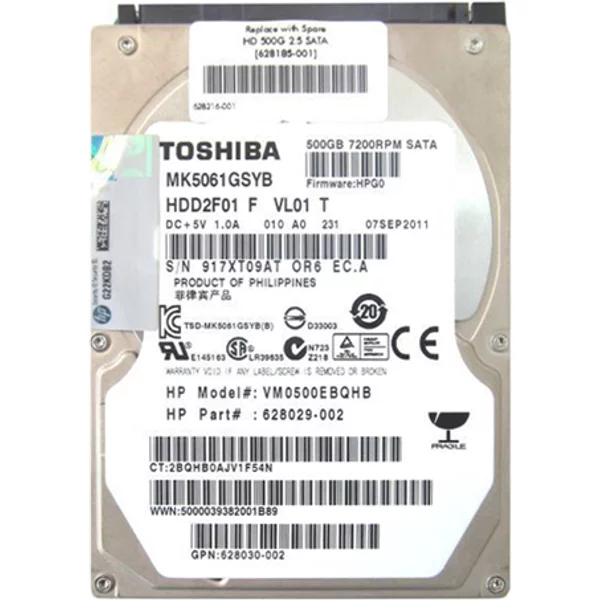 HP 628030-002 | 500GB 7200RPM Sata 6Gb/S NHP 16MB Cache SFF 2.5-Inch Hard Drive-image