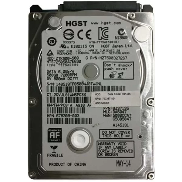 HP 678309-003 | 500GB 7200RPM Sata 6Gb/S 32MB Cache 2.5-Inch Hard Drive-image