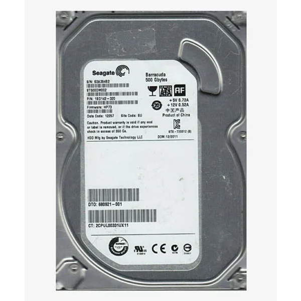 HP 680921-001 | 500GB 7200RPM Sata 6Gb/S 16MB Cache 3.5-Inch Hard Drive-image