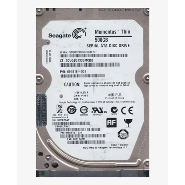 HP 691918-001 | 500GB 5400RPM Sata 3Gb/S 8MB Cache 2.5-Inch Hard Drive-image