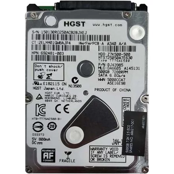 HP 692481-003 | 500GB 7200RPM Sata 6Gb/S 32MB Cache 2.5-Inch Hard Drive-image