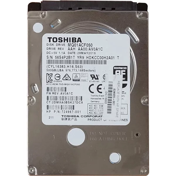 HP 724967-001 | 500GB 7200RPM Sata 6Gb/S 16MB Cache SFF 2.5-Inch Hard Drive-image