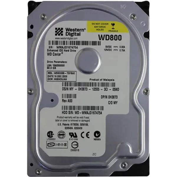 Dell H3873 | 80GB 7200RPM ATA-100 2MB Cache 3.5-Inch Hard Drive-image