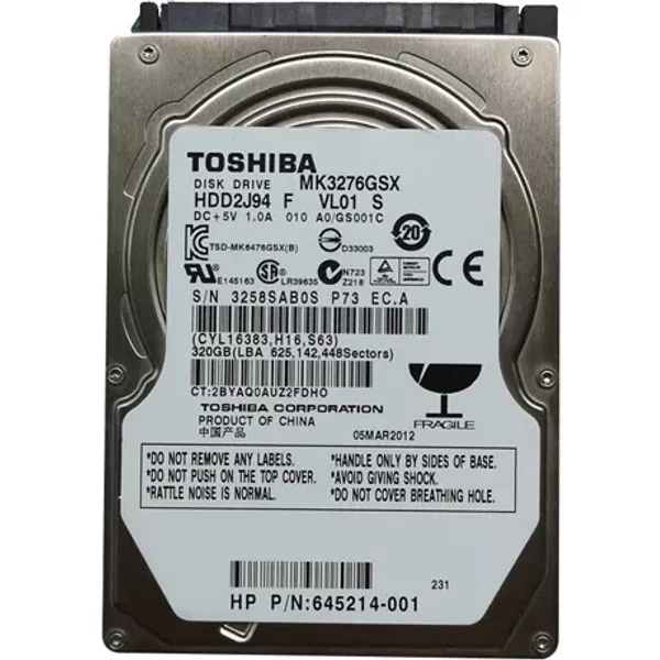 Compaq 645214-001 | 320GB 5400RPM Sata 8MB Cache 2.5-Inch Hard Drive-image