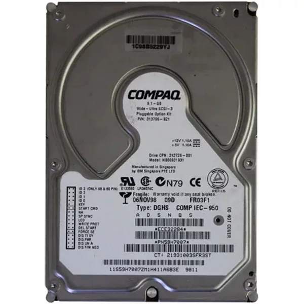 Compaq 313726-001 | 9.1GB 7200RPM Ultra2 Wide Scsi 3.5 Inch Hard Drive-image