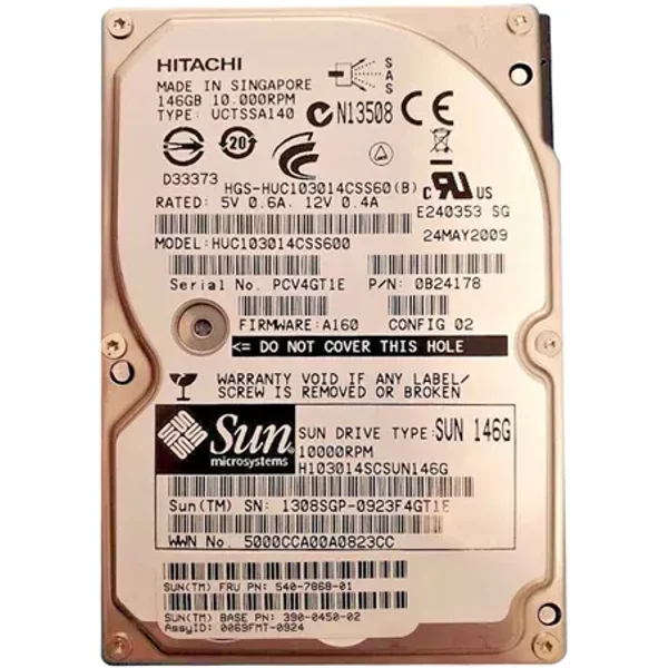 Sun 390-0450-02 | 146GB 10000RPM SAS 6Gb/S 64MB Cache SFF 2.5-Inch Hard Drive-image