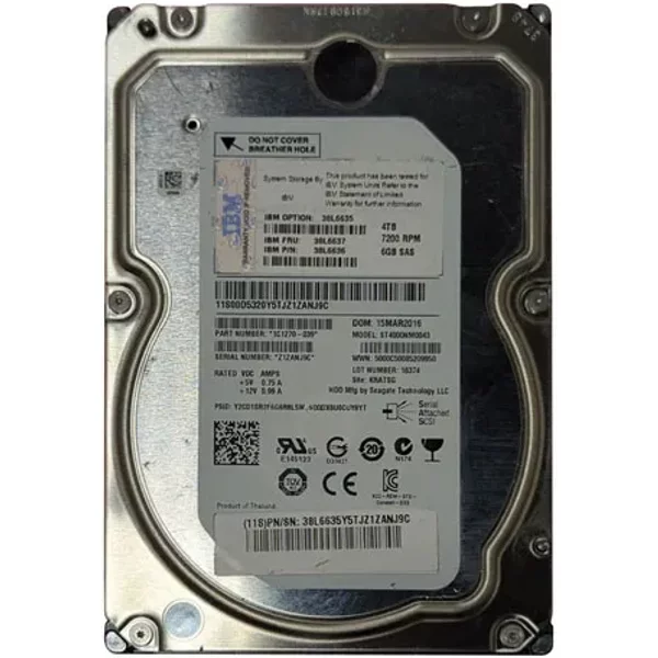 IBM 38L6635 | 4TB 7200RPM SAS 6Gb/S 128MB Cache 3.5-Inch Hard Drive-image