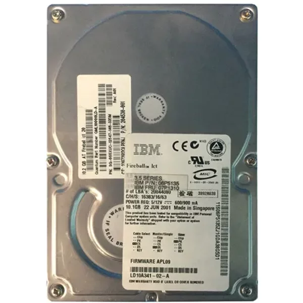 IBM 06P5135 | 10.1GB 4500RPM IDE Ultra ATA/100 (ATA-6) 128MB Cache 3.5-Inch Hard Drive-image