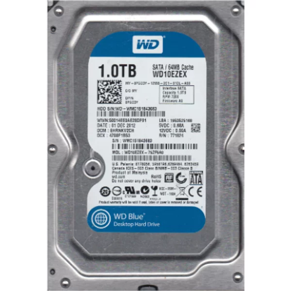 Western Digital WD10EZEX-75ZF5A0 | Blue 1TB 3.5-Inch 6Gb/S Sata 7200RPM 64MB Cache Desktop Hard Drive-image