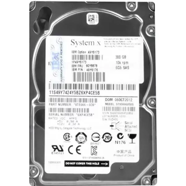 IBM 49Y6173 | 300GB 10000RPM SAS 6Gb/S Hot-Swappable 2.5-Inch Hard Drive-image