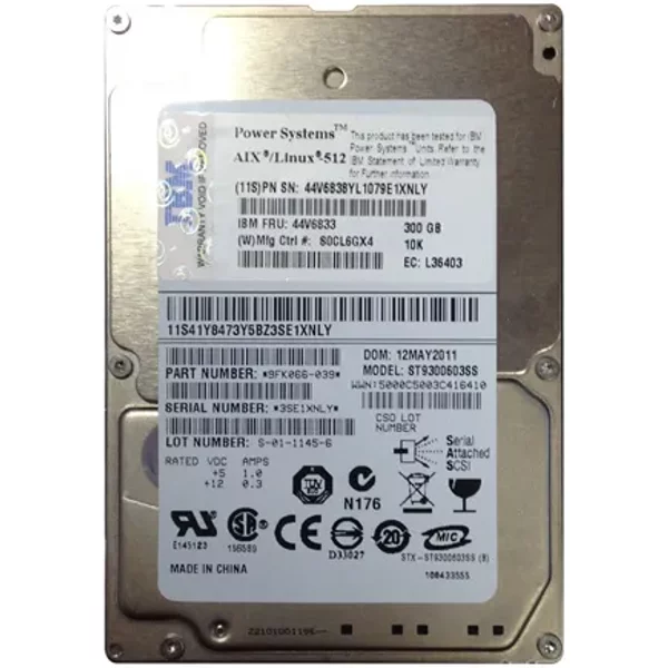 IBM 44V6838 | 300GB 10000RPM SAS 6Gb/S Hot-Swappable 16MB Cache 2.5-Inch Hard Drive-image