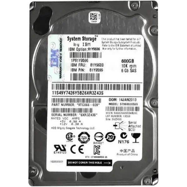 IBM 81Y9600 | 600GB 10000RPM SAS 6Gb/S Hot Swappable 2.5-Inch Hard Drive For Pseries-image