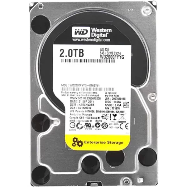 Western Digital WD2000FYYG | RE 2TB 7200RPM SAS 6Gb/S 32MB Cache (Rohs) 3.5-Inch Enterprise Hard Drive-image