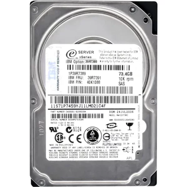 IBM 39R7389 | 73GB 10000RPM SAS 3Gb/S Hot Swappable 16MB Cache 2.5-Inch Hard Drive-image