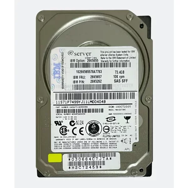 IBM 26K5657 | 73.4GB 10000RPM SAS 3Gb/S Hot Swappable 16MB Cache 2.5-Inch Hard Drive-image