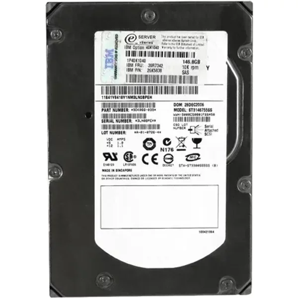 IBM 39R7342 | 146GB 10000RPM SAS 3Gb/S Hot Swappable 16MB Cache 3.5-Inch Hard Drive-image