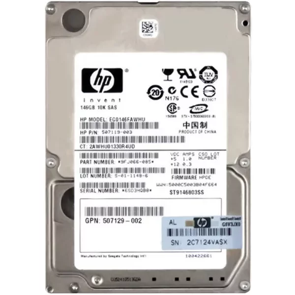 HP EG0146FAWHU | 146GB 10000RPM SAS 6Gb/S SFF Hot-Pluggable Dual Port 2.5-Inch Hard Drive For Gen1 To Gen7 Proliant Server-image