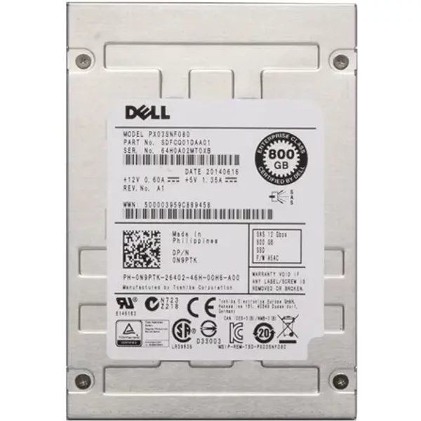 Dell 0N9PTK | 800GB Multi-Level Cell Sas 12Gb/S Hot-Pluggable 2.5-Inch Solid State Drive For Poweredge Servers-image