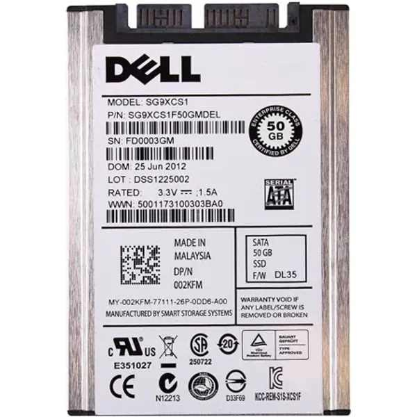 Dell 02KFM | 50GB Multi-Level Cell Sata 6Gb/S Msata 1.8-Inch Solid State Drive-image