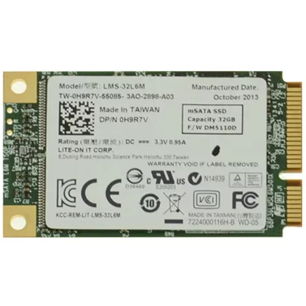Dell H9R7V | 32GB Multi-Level Cell Pci Express Msata 1.8-Inch Solid State Drive-image