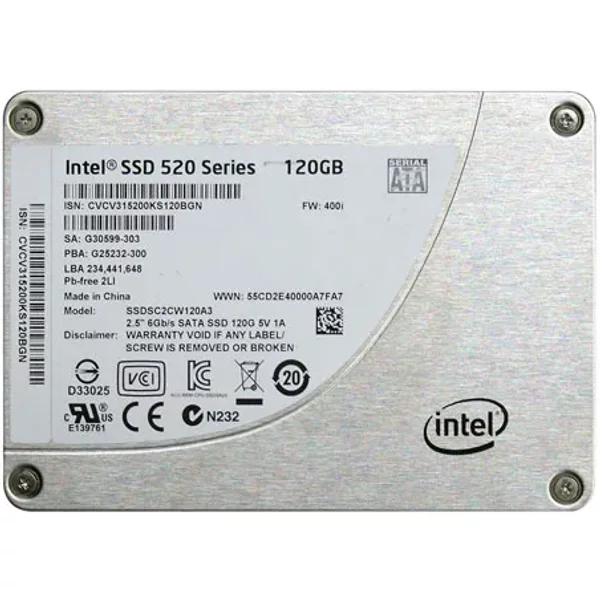 Intel SSDSC2CW120A3K5 | 520 120GB Multi-Level Cell Sata 6Gb/S 2.5-Inch Solid State Drive-image