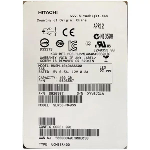 Hgst HUSML4040ASS600 | Ultrastar SSD400M Series 400GB Multi-Level Cell Sas 6Gb/S 2.5-Inch Solid State Drive-image