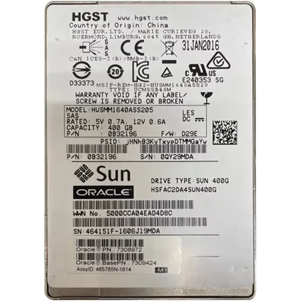 Hgst HUSMM1640ASS205 | Ultrastar SSD1600MM Series 400GB Multi-Level Cell Sas 12Gb/S 512E Mainstream Endurance (Tcg + Fips) 2.5-Inch Solid State Drive-image
