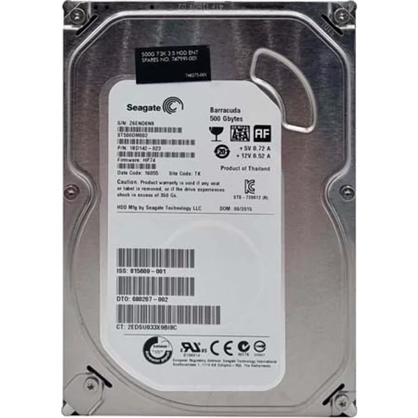 HP 815609-001 | 500GB 7200RPM Sata 6Gb/S 16MB Cache 3.5-Inch Hard Drive-image