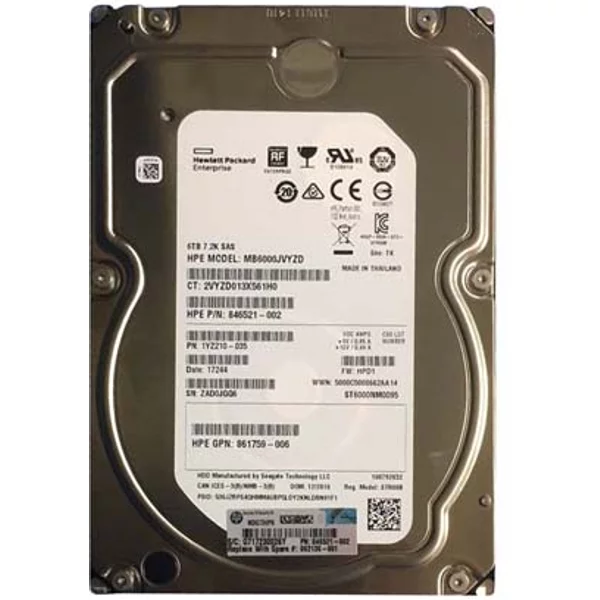 HP 862136-001 | 6TB 7200RPM SAS 12Gb/S Hot-Pluggable 3.5-Inch Lpc Hard Drive For Proliant Gen10/Gen10+/Gen11 Servers-image