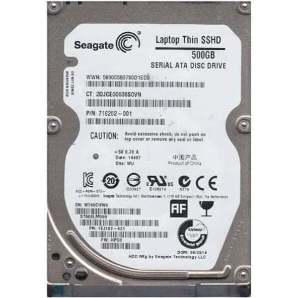 HP 716262-001 | 500GB 5400RPM Sata 6Gb/S 8GB Nand 64MB Cache SFF 2.5-Inch Hybrid Hard Drive-image