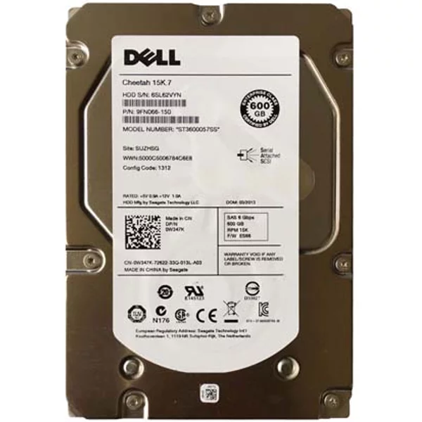 Dell 0W347K | 600GB 15000RPM SAS 6Gb/S Hot-Pluggable 3.5-Inch Hard Drive-image