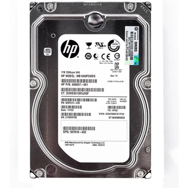 HP 507618-002 | 1TB 7200RPM SAS 6Gb/S LFF Hot-Pluggable Dual Port 3.5-Inch Midline Hard Drive For ML350 Gen6 Proliant Server-image