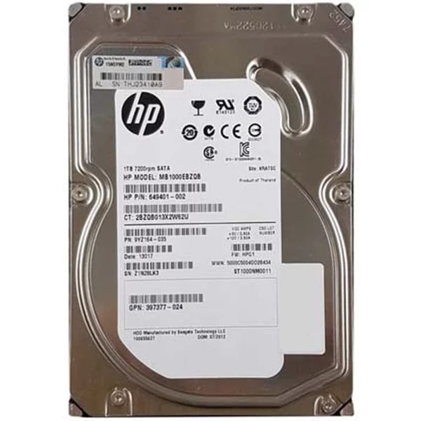 HP 649401-002 | 1TB 7200RPM SATA 3Gb/s LFF Hot-Pluggable 3.5-inch Hard Drive for Gen1/7 ProLiant Server & Storage Array
