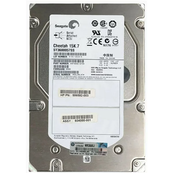 HP 604088-001 | 600GB 15000RPM SAS 6Gb/S Hot-Pluggable Dual Port LFF 3.5-Inch Hard Drive For MSA Storage Array-image