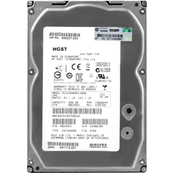 HP 606227-003 | 600GB 15000RPM SAS 6Gb/S Hot-Pluggable Dual Port LFF 3.5-Inch Hard Drive For MSA Storage Array-image