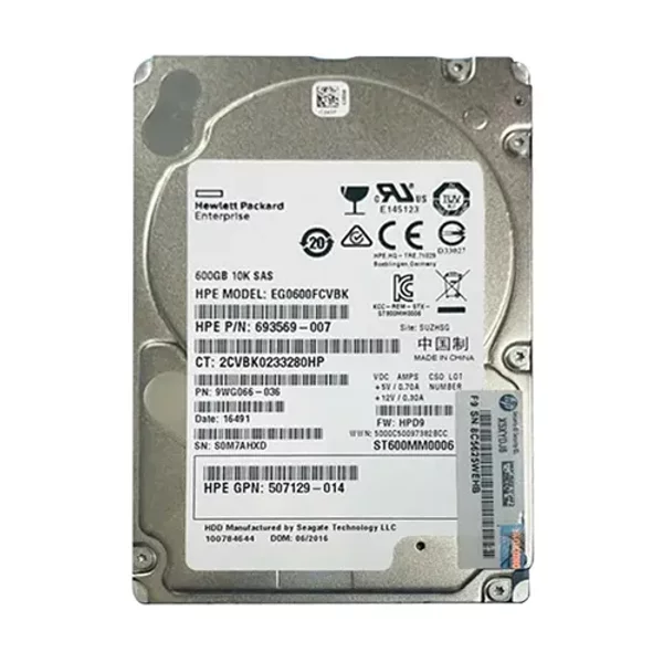 HP 693569-007 | 600GB 10000RPM SAS 6Gb/S Hot-Pluggable Dual Port SFF 2.5-Inch Hard Drive For Gen1/7 Proliant Server-image