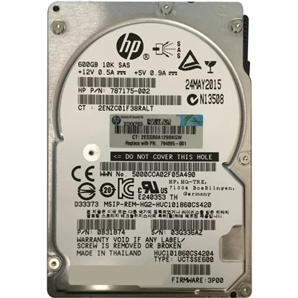HP 794895-001 | 600GB 10000RPM SAS 6Gb/S 2.5-Inch Hard Drive For 3Par Storeserv 10000-image
